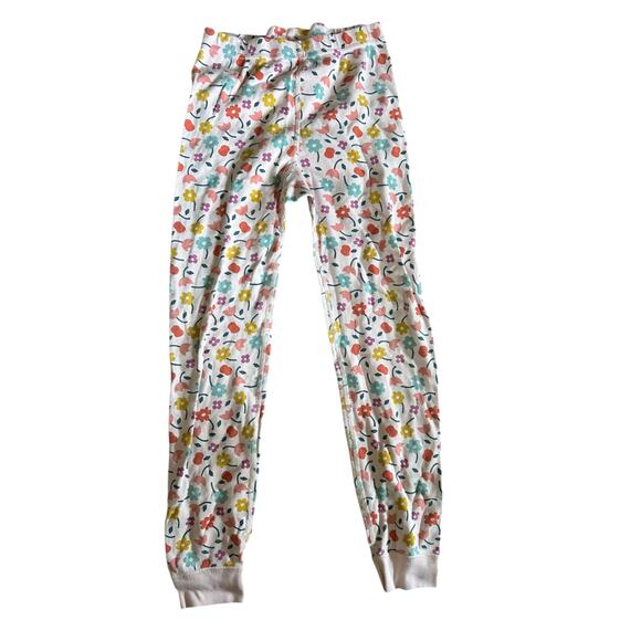 Hanna Andersson Pink Floral Flower Print Pajama Pants Girl's Size 8 - Picture 1 of 5